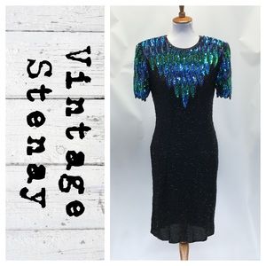 Vintage Stenay Silk bead/Sequins dress